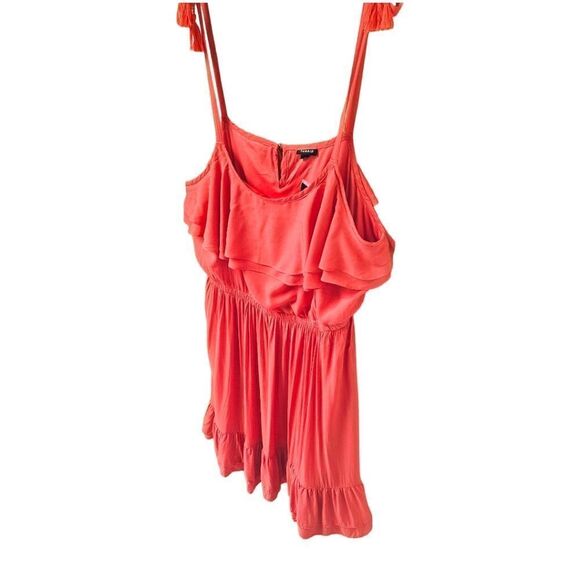 TORRID PlusโSize Coral SleevelessChallis Ruffle Tie Tassle Midi Dress Size 2X - Picture 5 of 16